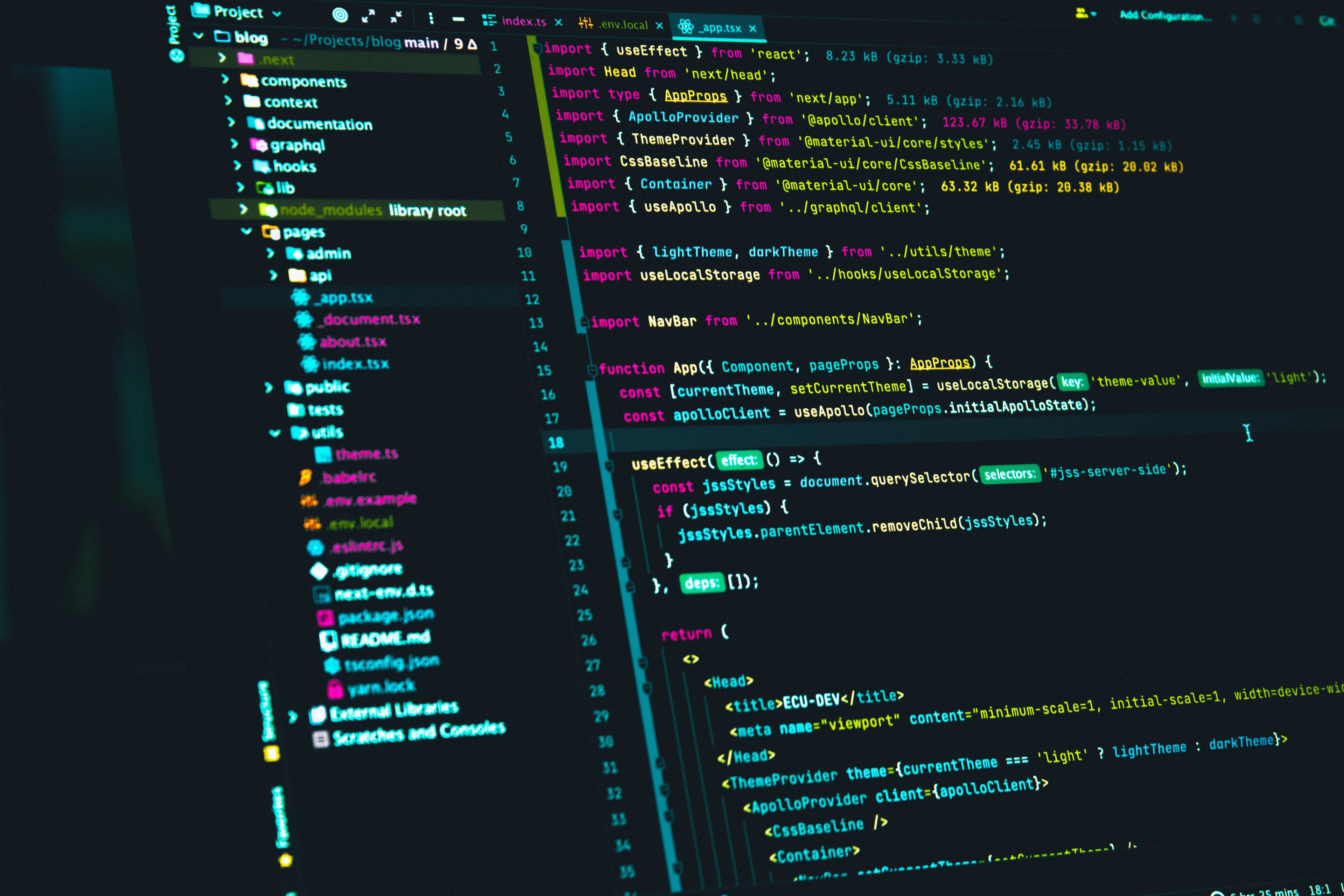 Custom software dashboard interface